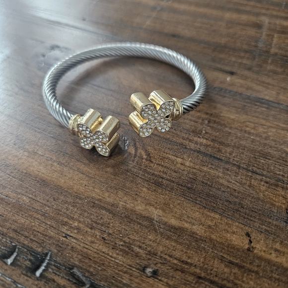 Jewelry - Elegant Gold and Silver Women's Cuff Bracelet